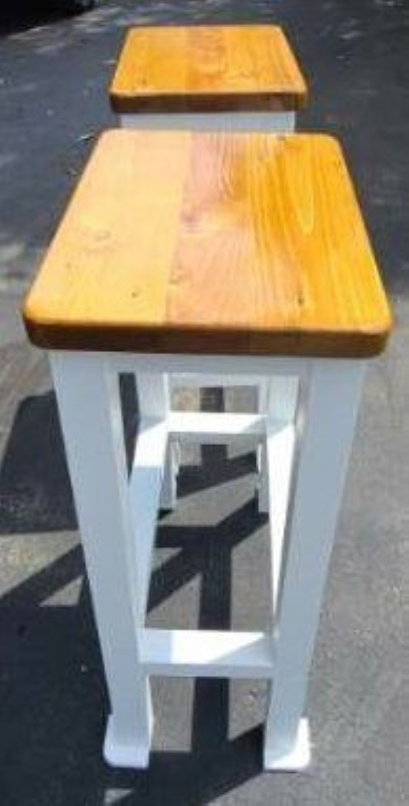 Barstool Natural Top and White Paint