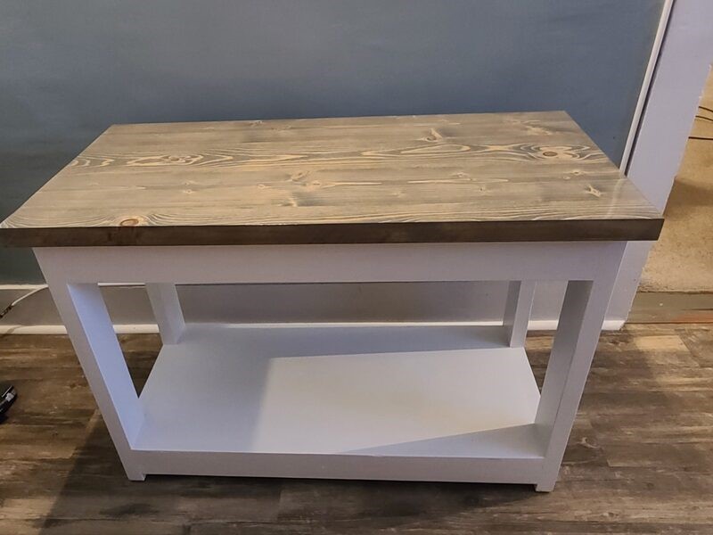 Console table | Painted white and stained classic gray and high gloss polyurethane