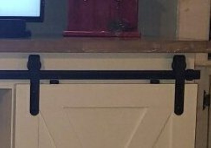 Custom Made Entertainment Center With Barn Doors