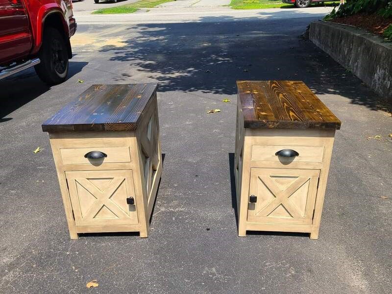  night stands or end tables with hinged doors | Father's Hands Woodworks