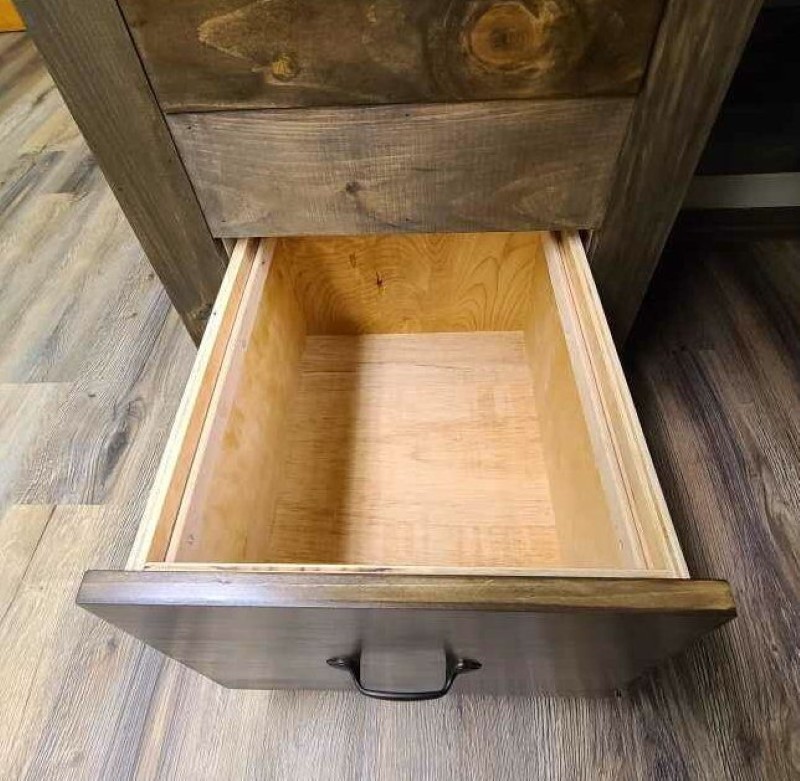 File cabinet with custom file holders built in