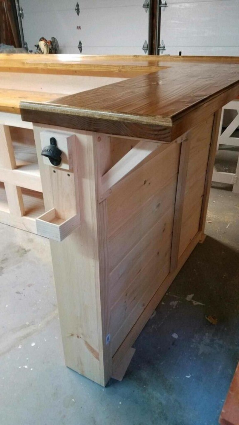 Highbarwithmanycustomaddonsincludingabottleopener - Fathers Hands Woodworks