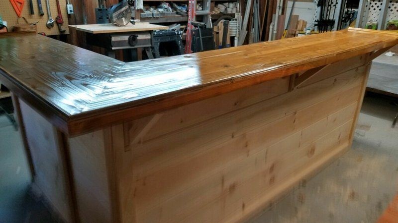 Custom Bar With Stained Top