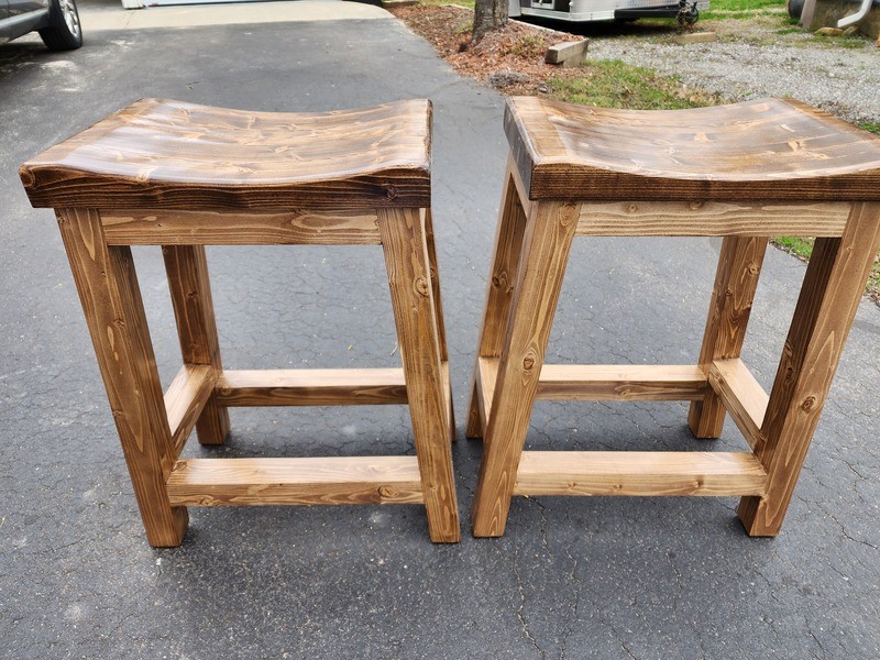 Front view | Walnut stain | Not Just Another Kitchen Barstool
