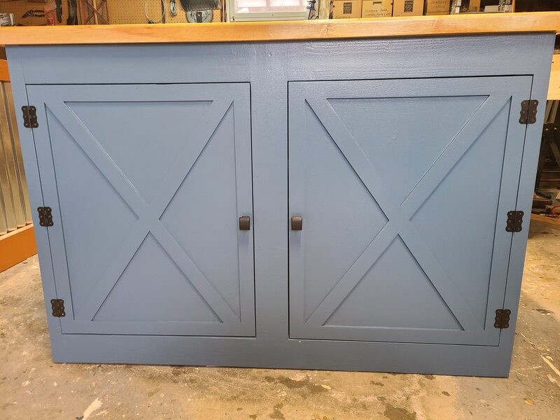 Wine Buffet With Hinged Doors and Maple Top