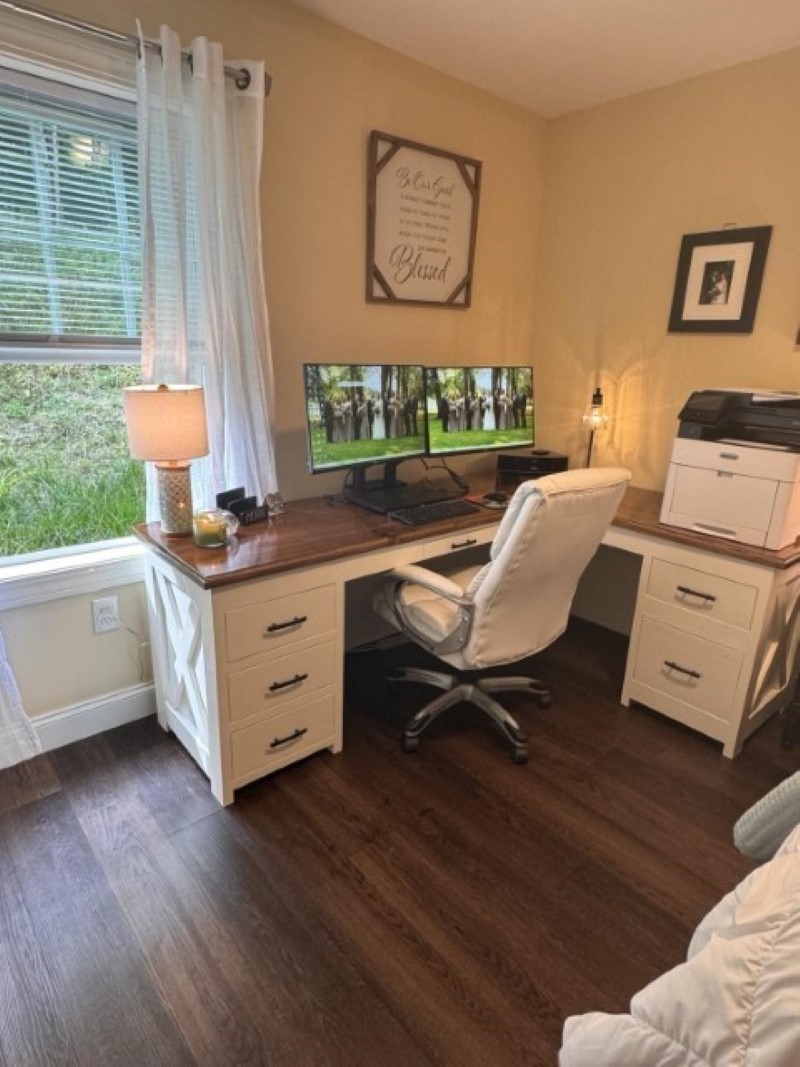 Waukewan desk with roman column paint custom made