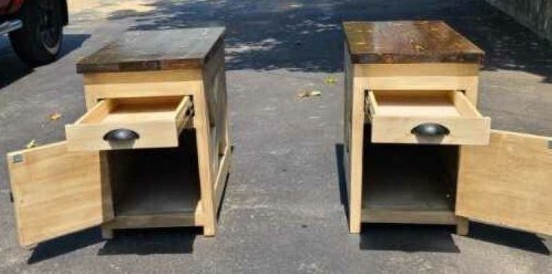  night stands or end tables with hinged doors | Father's Hands Woodworks